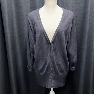 Lane Bryant Black Button-Up Cardigan